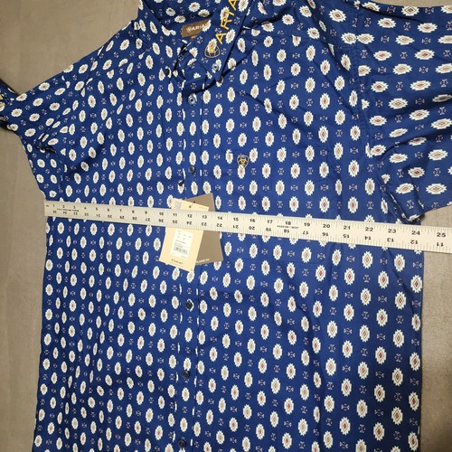 Chemise Ariat neuve homme grande équipe Dax brodée bouton géométrique western classique - Photo 6/14