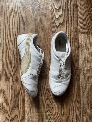VINTAGE PUMA 90s SPEED CAT  Leather WHITE HYPE SNEAKERS SHOES SIZE 40 US 7.5