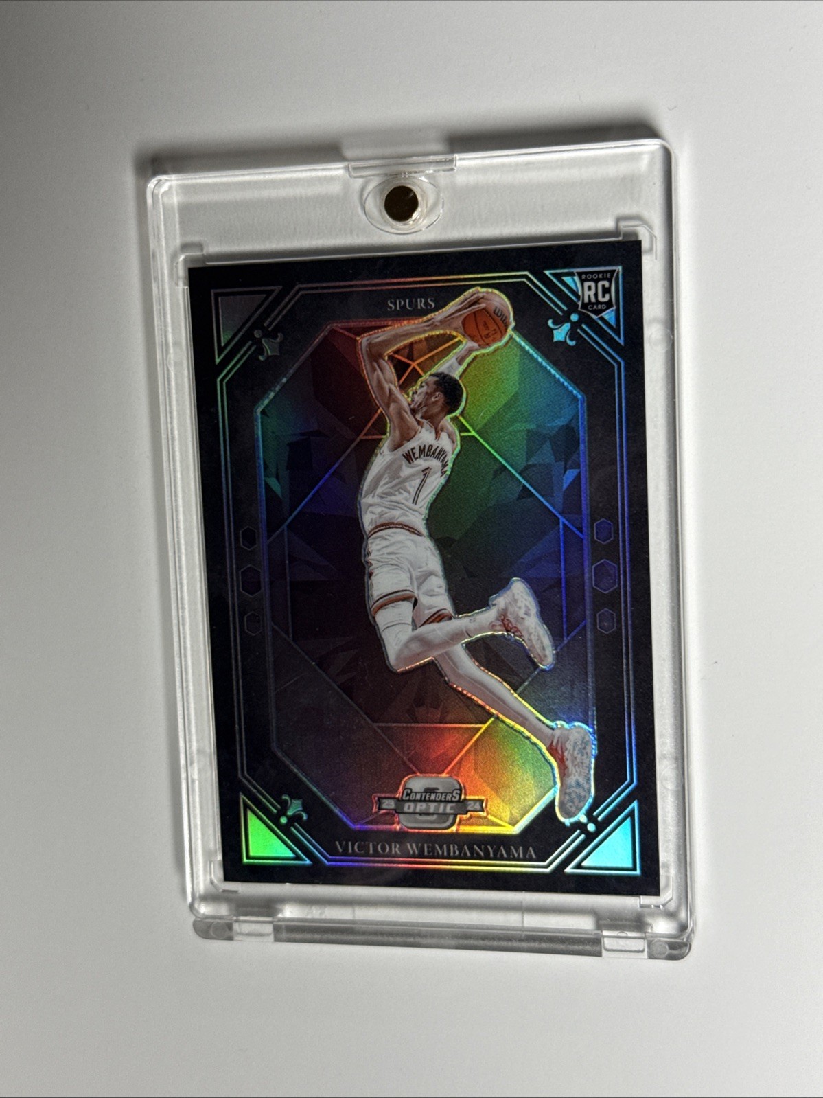 2023-24 Panini Contenders Optic Victor Wembanyama #3 RC Rookie Crown Jewels SSP view 4
