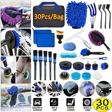 30tlg.Auto Reinigung Pinsel Set KFZ Detail Reinigungsbürsten Putztuch Schwamm