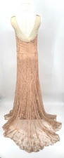 Antique Formal Lace And Silk Dress With Train