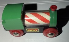 Brio Wooden Railway Spinning Boiler Train Candy Cane Very Good Condition