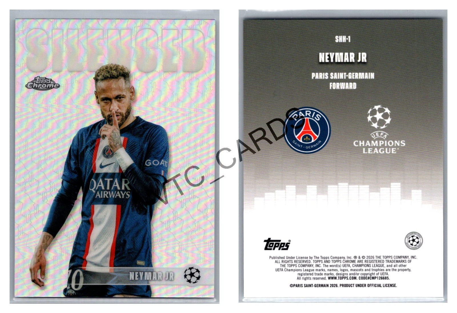 Neymar Jr. Silenced 2025-26 Topps Chrome UEFA Club Competitions