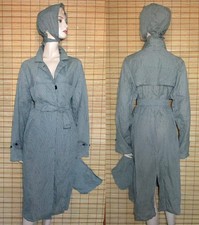SCHWARZ/W. REGENMANTEL - PEPITA - RAINCOAT - NYLON - VINTAGE - LILION - GR.M - L