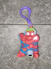 Vintage Y2K 2003 Red Monster Tangled In Headphone Cord Coin Holder Keychain