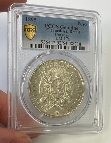 Uruguay - 1895 Large Silver Peso (PCGS AU Detail)