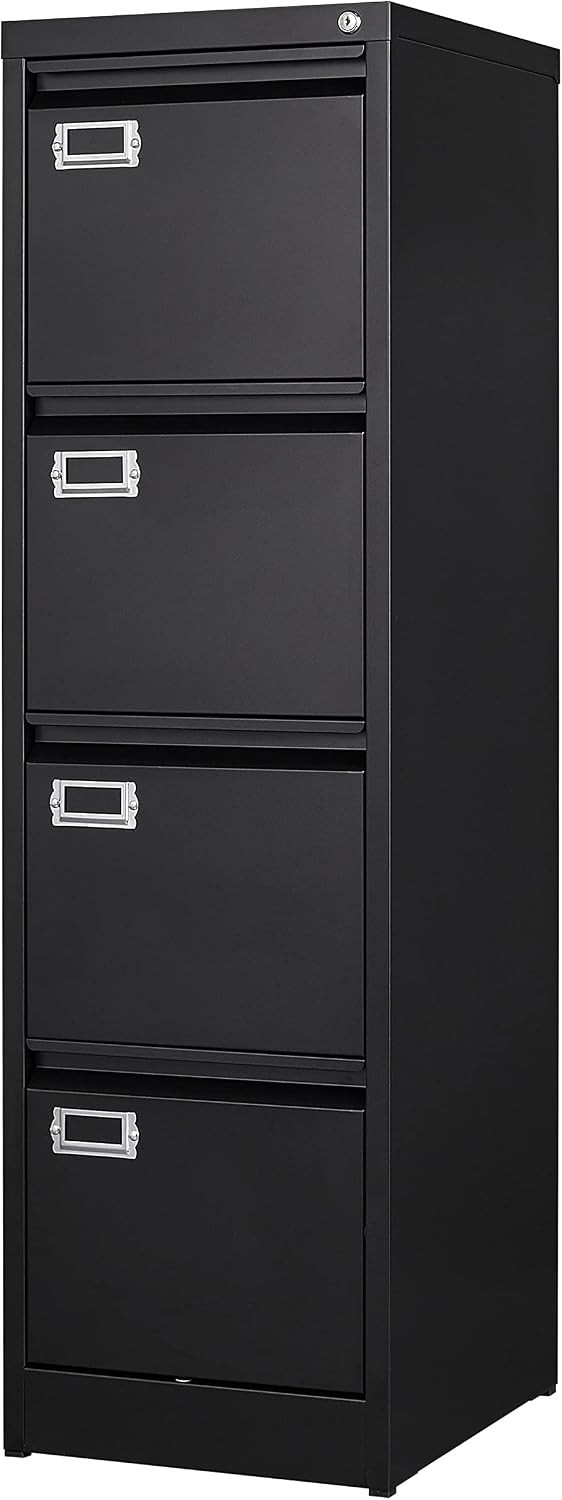 4 Drawer File Cabinet W/ Lock Metal Vertical File Cabinet Office Home Vertical