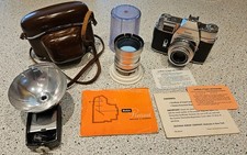 Kodak Retina Reflex III Camera  50mm, 135mm Lens, Case  Extras Parts or Repair