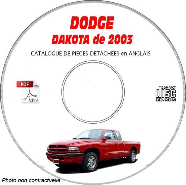 Catalogue Pieces CDROM Dodge Dakota 03 en anglais pour atelier