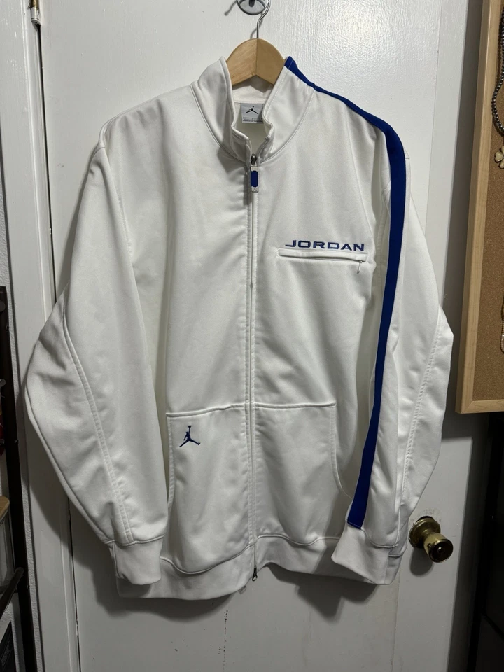 Vintage OG Air Jordan 18 Sport Royal/White Track Jacket Size L Large - Image 1 of 4