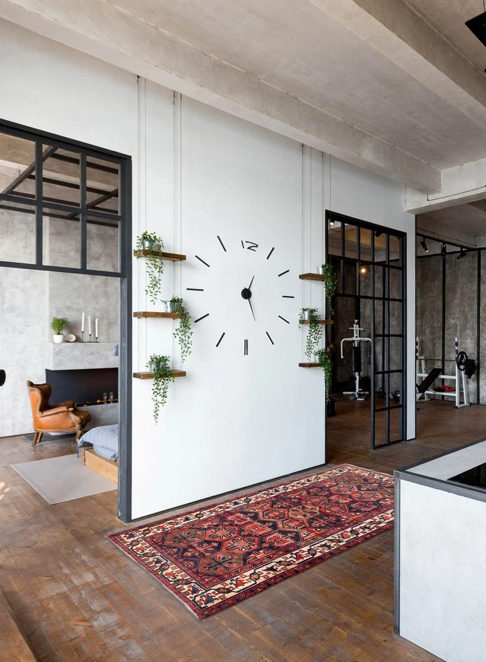 Tapete de área oriental vintage tradicional com nós à mão 5'3" x 8'6" - Imagem 2 de 4