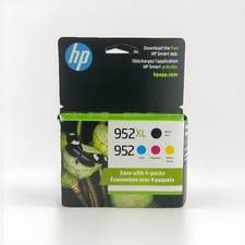 GENUINE HP 952XL 4 Pack BLACK and Color Ink Cartridges SEALED exp 06/2027