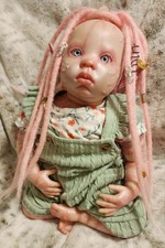 Pink Avatar Reborn Doll Baby Girl Vinal With Cloth Body Genisis Heat Set Paint