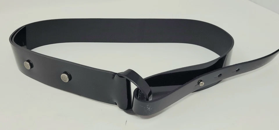 Womens Marni Belt Patent Leather Black Size Small 26-28 2" Wide Made In Italy  - Image 2 of 4