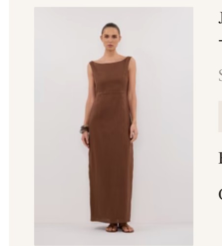 Dissh Jule Brown Linen Midi Dress NWT - Small