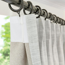Off White Blackout Curtains, Faux Linen, 42"x96", 2 Panels for Bedroom