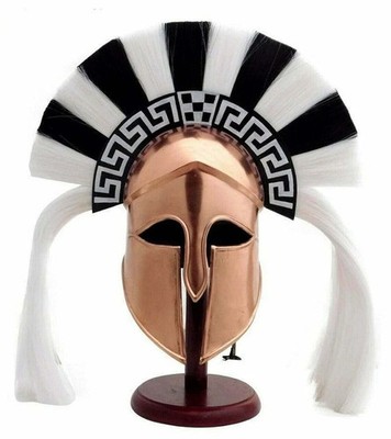 300 Spartan Knight Greek Corinthian Armor Helmet W/ Plume Copper Warrior Helmet