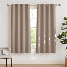 Curtain Opaque Short Set of 2 H 158 x W 132 cm Blackout Curtains with Eyelet...