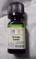 Aura Cacia Essential Oil Organic Orange Sweet  0.25 fl oz (7.4 mL)