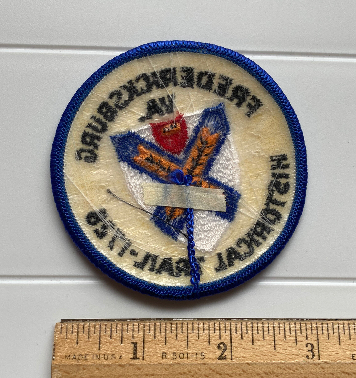 Fredericksburg Virginia Historical Trail 1728 Round Embroidered Patch