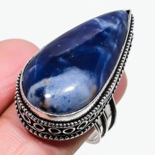 Sodalite Gemstone Handmade 925 Sterling Silver Jewelry Ring Size 9 US 