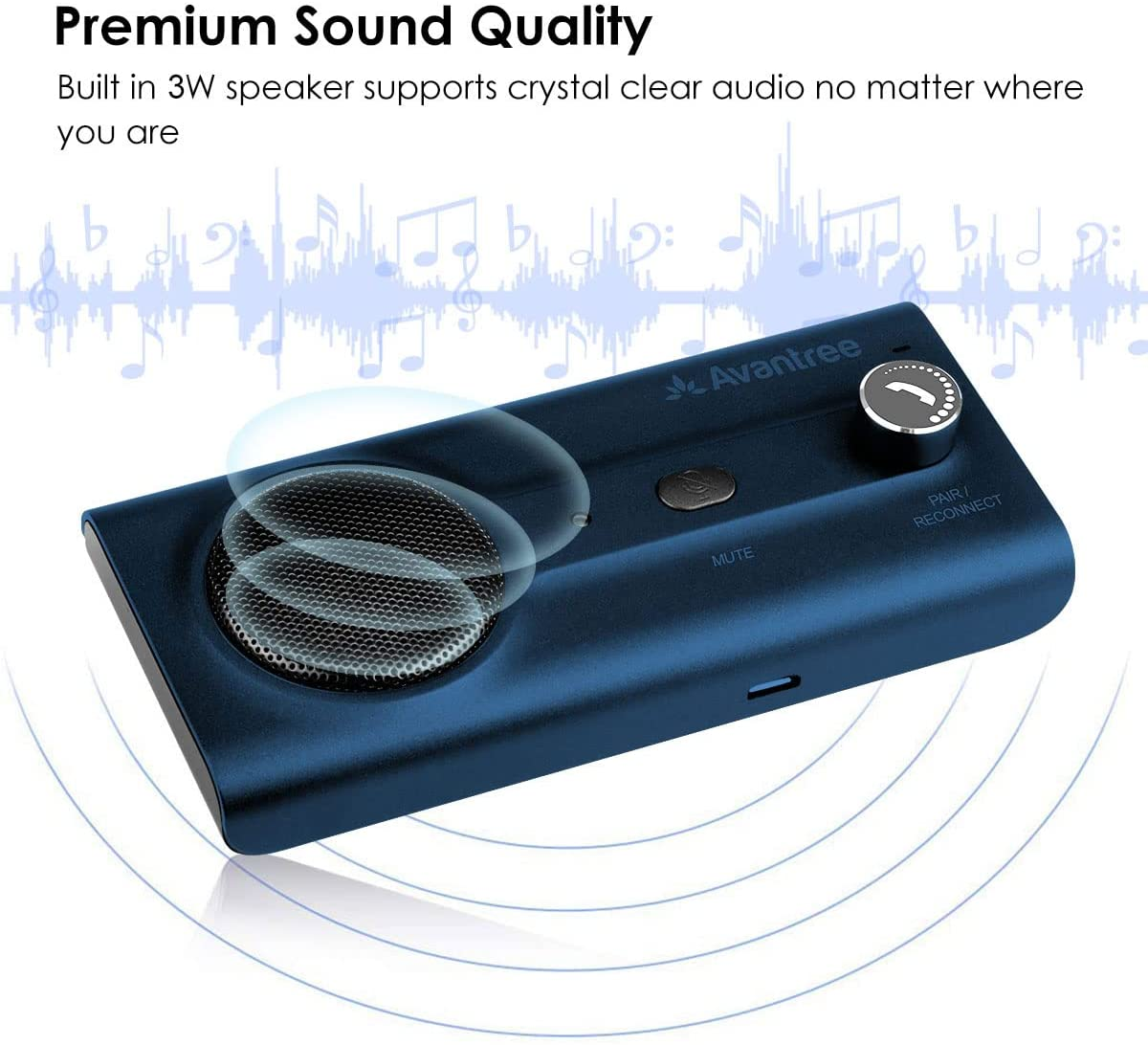 CK11 Bluetooth 5 . 0 Hands Free Cell Phone Car Kit , Loud Speakerphone