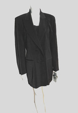 NEW Womens Black Blazer GMI Double Breasted Pockets Longer Style Tags Size 6 NWT
