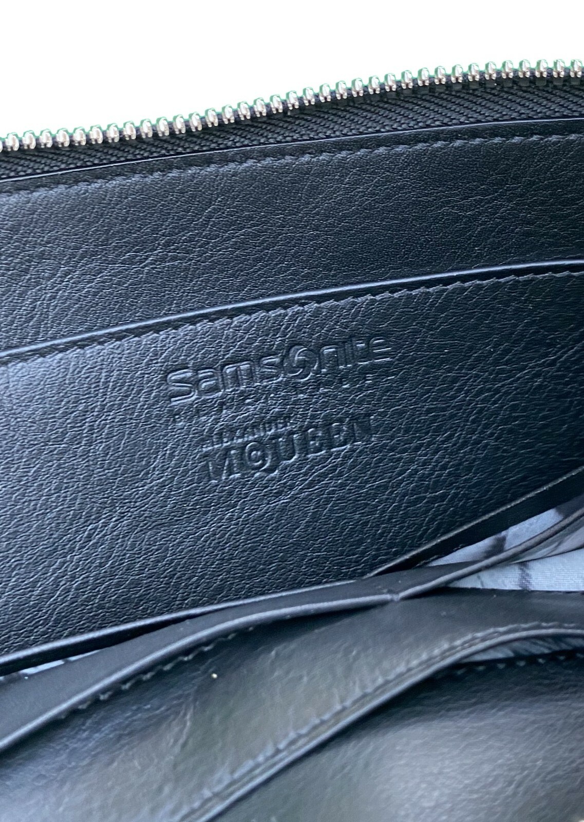 Exclusive ALEXANDER McQUEEN TRAVEL WALLET Samsonite Black LABEL Leather Black image 7