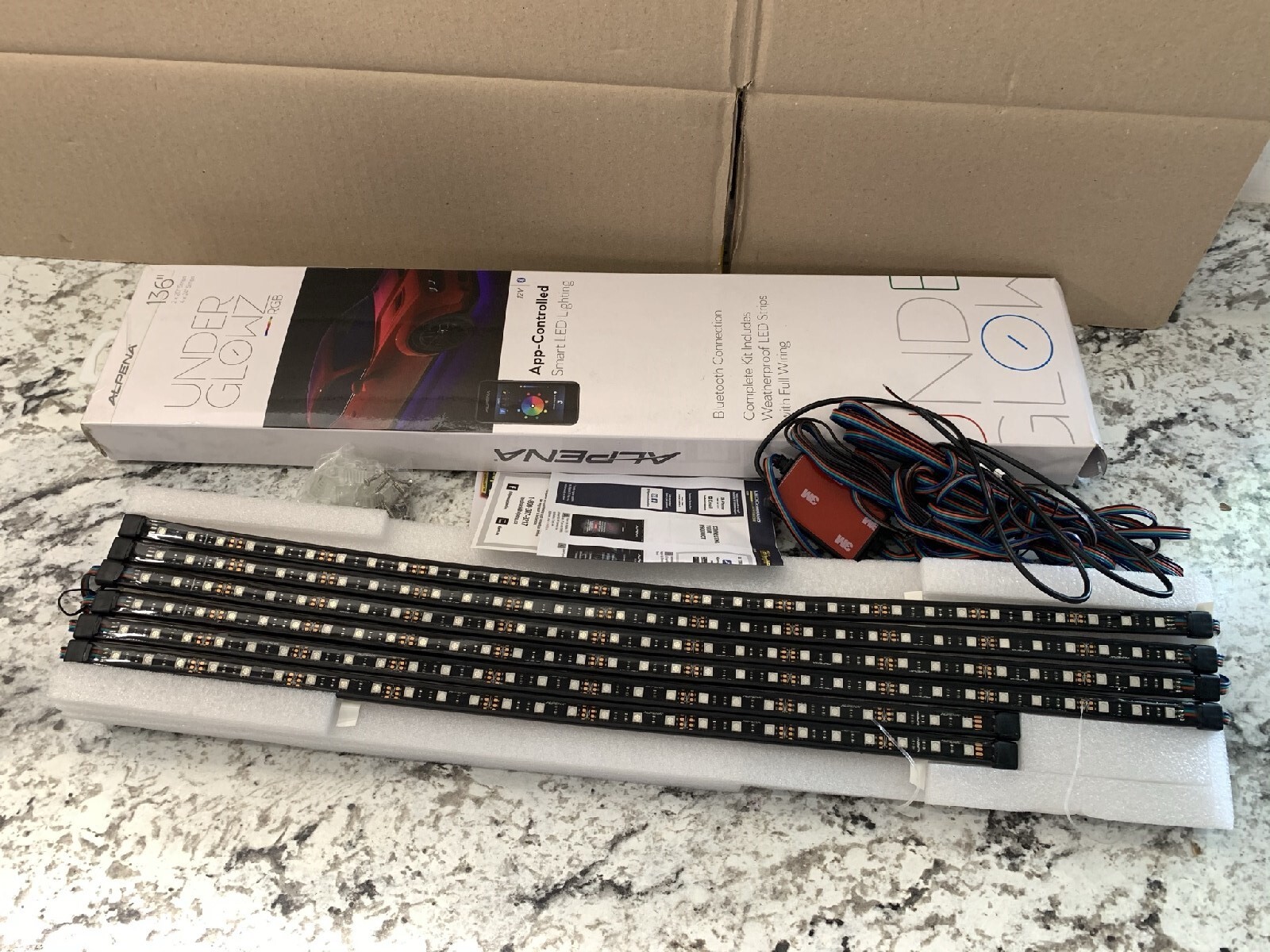 Alpena 77048 UnderGlowz RGB LED Smart Light Strip Kit, 136", Bluetooth