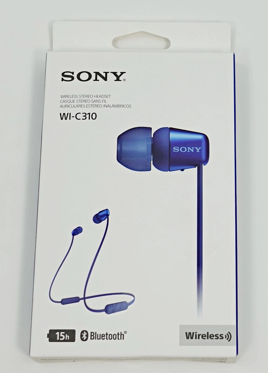 Sony WI C310 Wireless Bluetooth Earphone Earbuds Neckband Headphones Blue WIC310