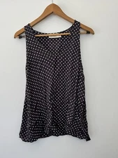 Zimmermann Polka Dot Tank Top Womens 0 AU 8 US 4 Black White V-Neck Sleeveless