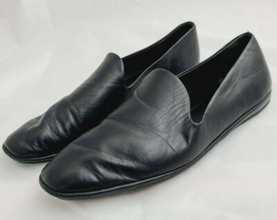 Vince Flats Size 7M 37 Womens Black Leather Bray Loafer Shoes