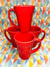 NEW set of 4 FIESTA bistro LATTE MUG 18 oz Scarlet Red FIESTAWARE free ship