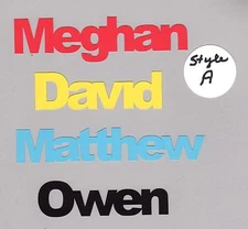 Name Die Cuts - Any Name - You Choose Color and Size - 2 styles available, 2 pcs