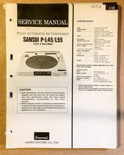 Sansui P-L45 P-L55 Giradischi/Giradischi Manuale di Servizio *Originale*