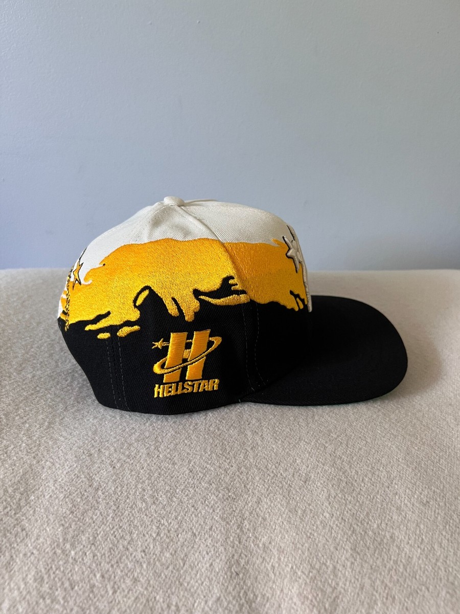 Hellstar Paintbrush Snapback Hat - Black Yellow White - NEW
