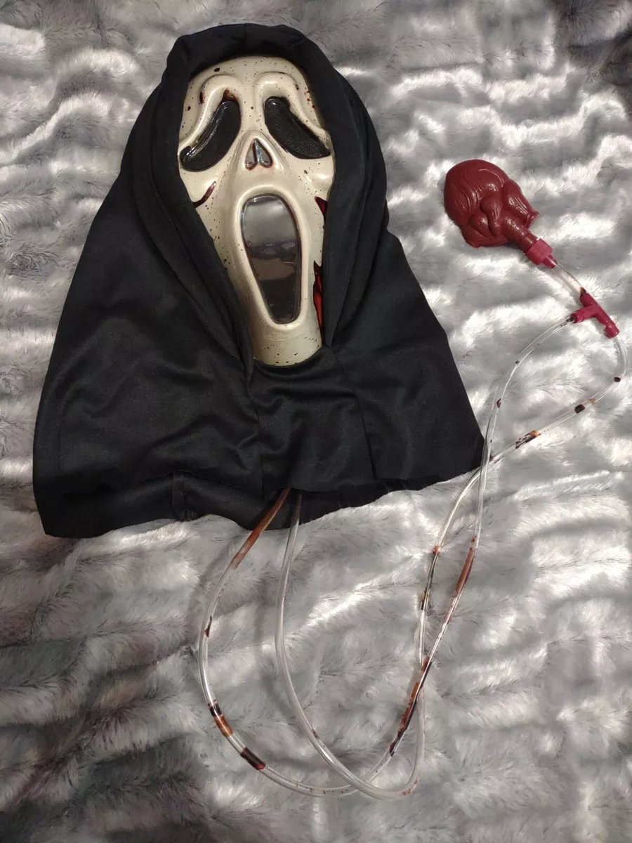 Scary Ghost Face Scream Mask Halloween Party Dress with Hood