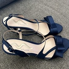 Nina Navy Ankle Strap Evening Cocktail Blue Sandal Size 9