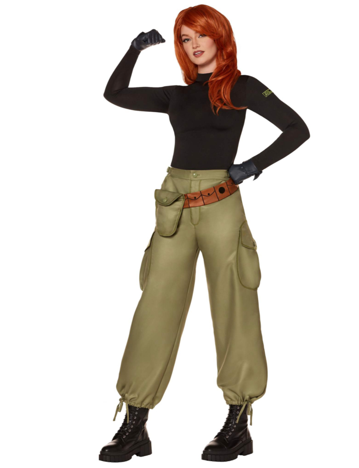Adult Kim Possible Halloween Costume with Wig