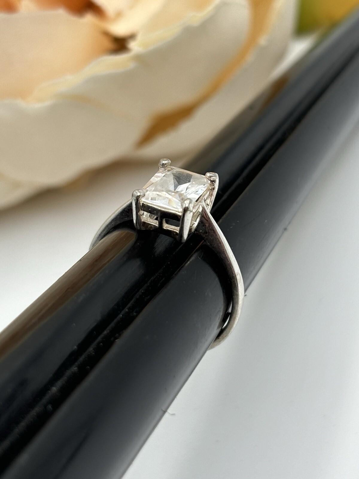 Sterling Silver 925 Emerald Cut Rectangle CZ Soli… - image 11