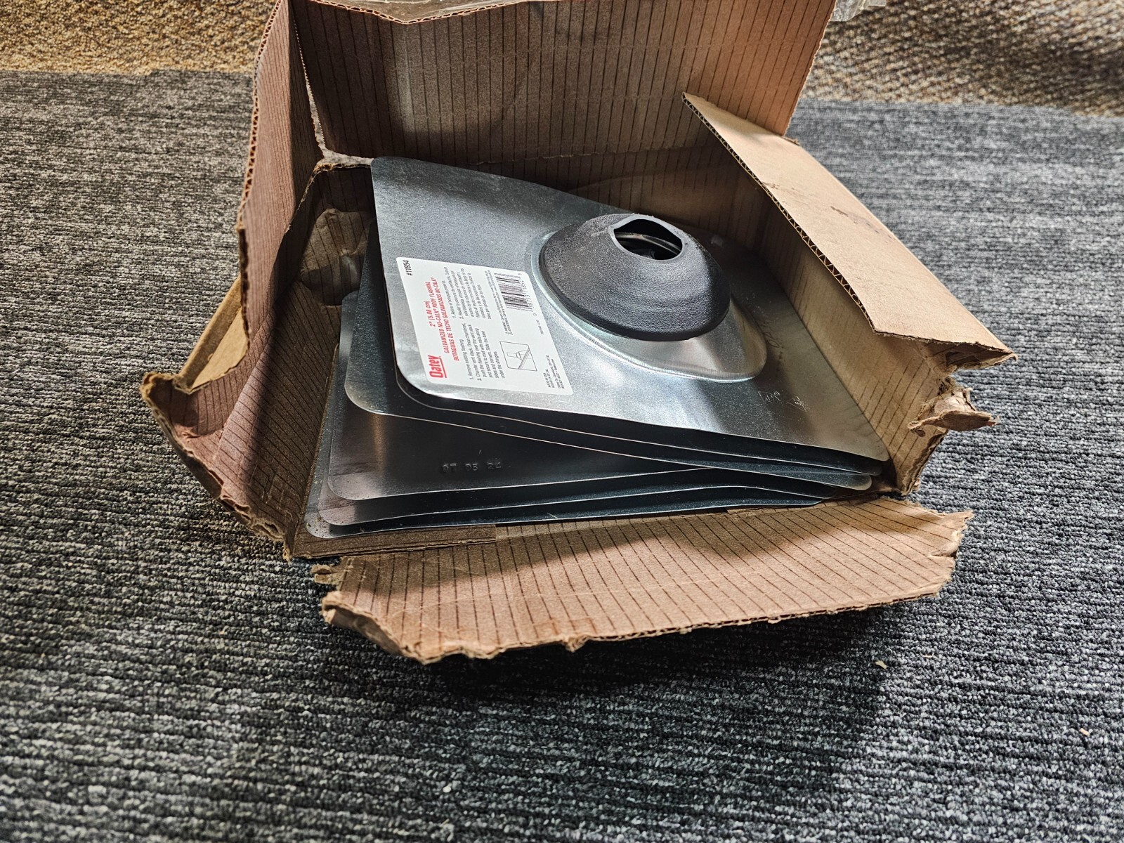 (QTY 6) Oatey 2-inch 11854 Galvanized Steel No-Caulk Roof Pipe Flashing