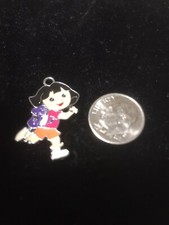 Dora the explorer running Enamel charm - Necklace Pendant Charm K29