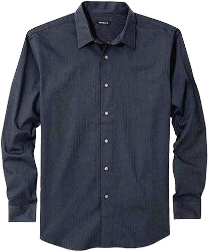 Chemise Homme Van Heusen Bleu Rayé à Manches Courtes - Taille M, Coupe Classique, Neuve Avec étiquettes