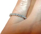 Diamond Ring 0.38 ct 18K White Gold Half Eternity Marquise Round Fine Jewelry — photo 6