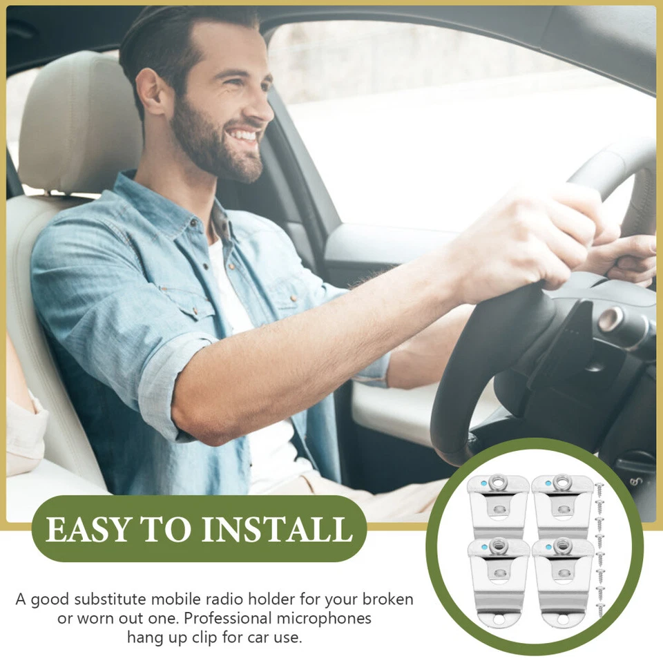 4 Pcs CB-Funkhalterung Mikrofon Haken Autohalterung Für Handy Handmikrofon - Bild 3 von 4