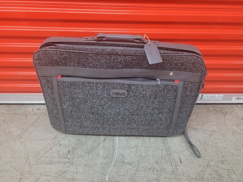 Oscar de la Renta Vintage Leather Trimmed Tweed Suitcase