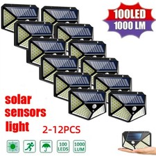 2-12PK Solar De Luz LED Lampara Para Patio Exterior Jardin Luces escaleras pared