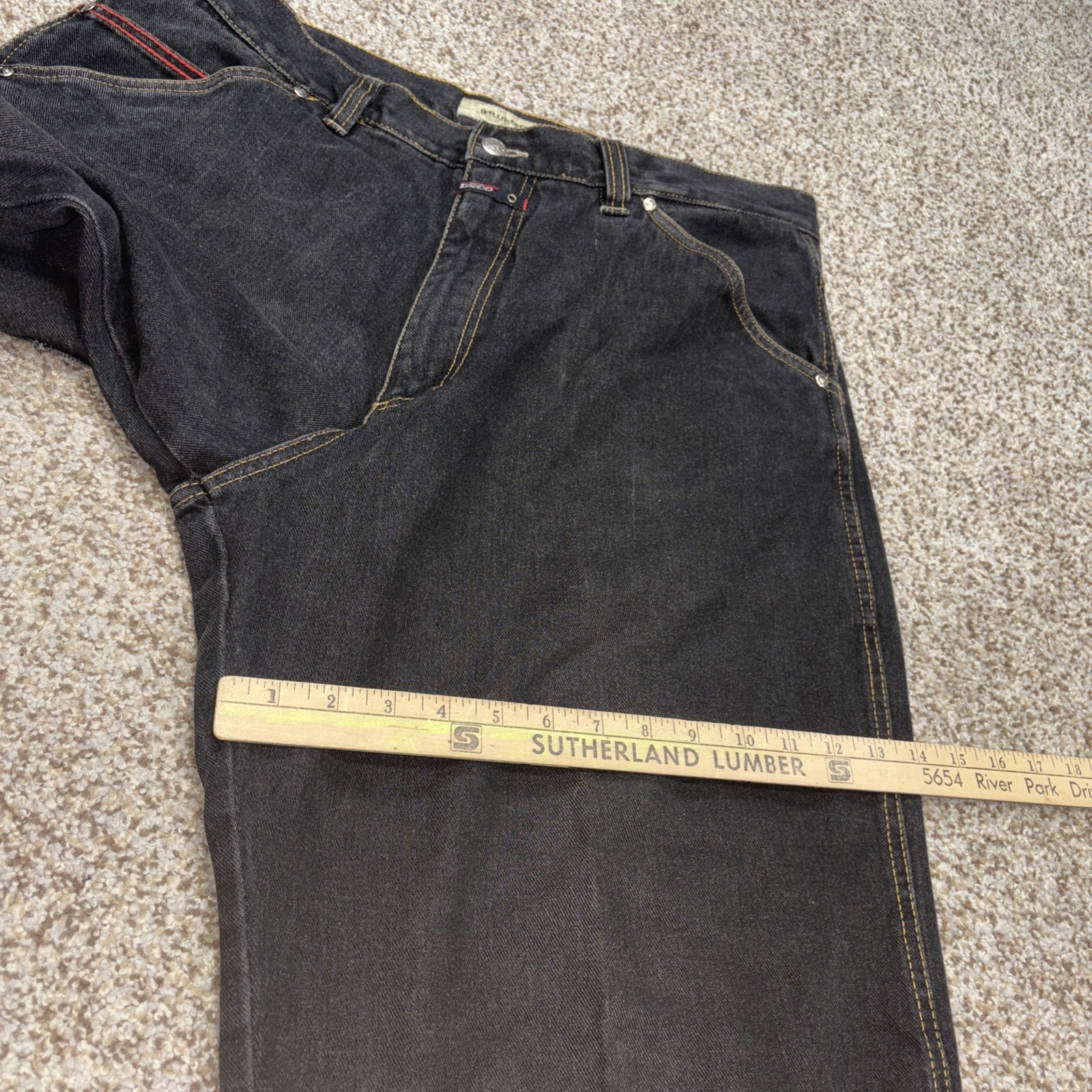 Willie Esco Duns Mens Jeans 38x34 Baggy Hip Hop Jeans Black Denim Fits 35x27.5 - View 12