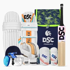 DSC Premium Complete Cricket Kit with Helmet | Kashmir Willow Bat, Pads,