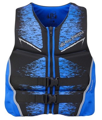 Full Throttle Men s Rapid Dry Flex-Back Life Jacket Blue Large USCG Approved